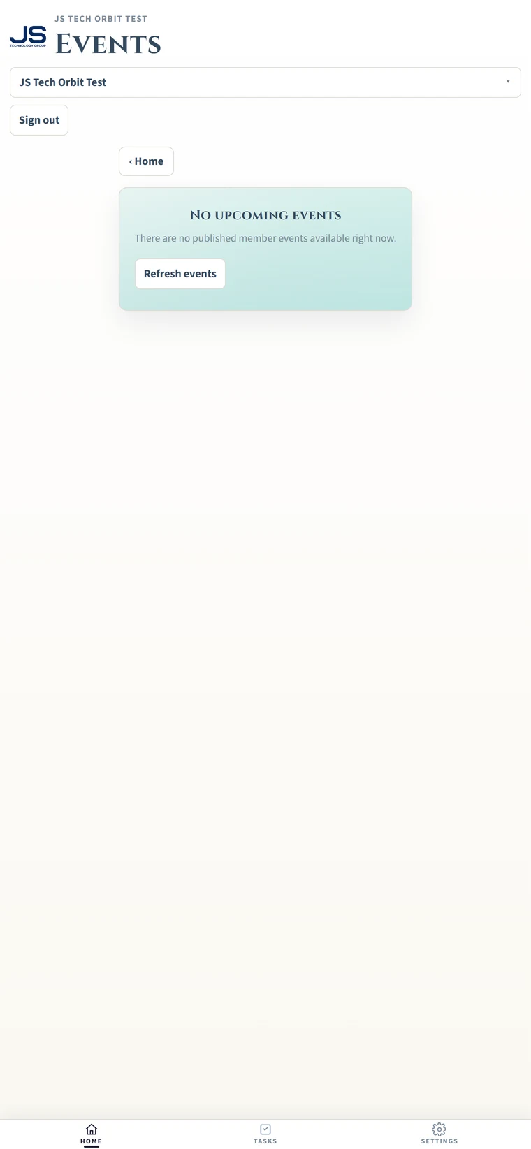The Orbit member app, events